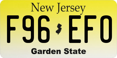 NJ license plate F96EFO