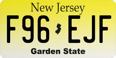 NJ license plate F96EJF