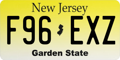 NJ license plate F96EXZ