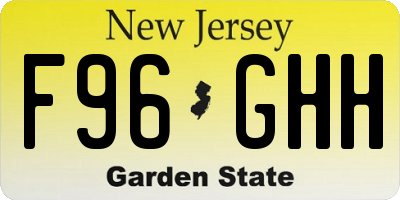 NJ license plate F96GHH