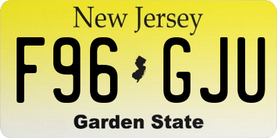 NJ license plate F96GJU