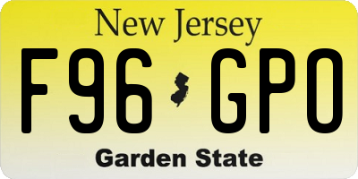 NJ license plate F96GPO