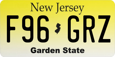 NJ license plate F96GRZ
