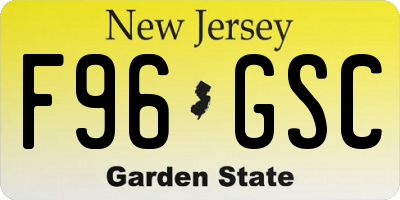 NJ license plate F96GSC