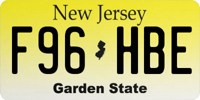 NJ license plate F96HBE