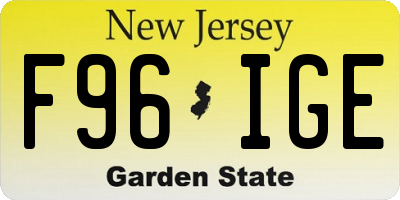 NJ license plate F96IGE