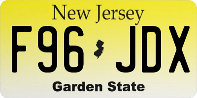 NJ license plate F96JDX