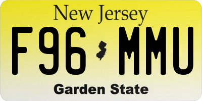NJ license plate F96MMU