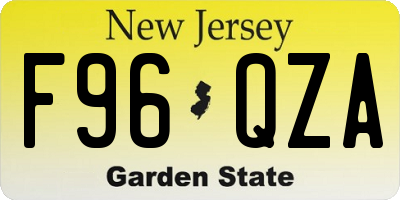NJ license plate F96QZA