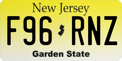 NJ license plate F96RNZ