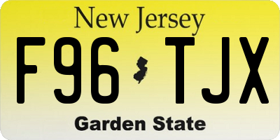 NJ license plate F96TJX