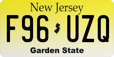 NJ license plate F96UZQ