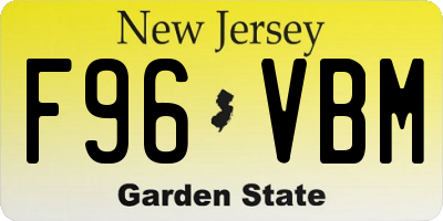 NJ license plate F96VBM