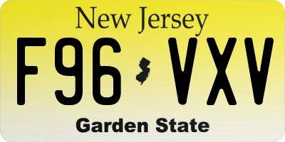 NJ license plate F96VXV