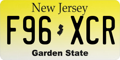NJ license plate F96XCR