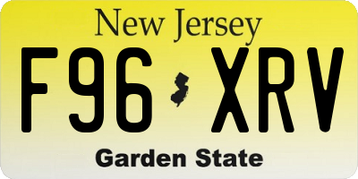 NJ license plate F96XRV
