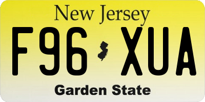 NJ license plate F96XUA