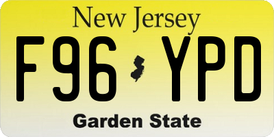 NJ license plate F96YPD