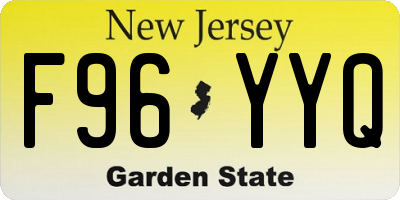 NJ license plate F96YYQ