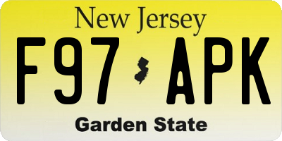 NJ license plate F97APK