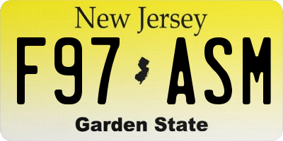 NJ license plate F97ASM