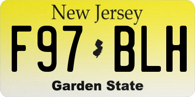 NJ license plate F97BLH