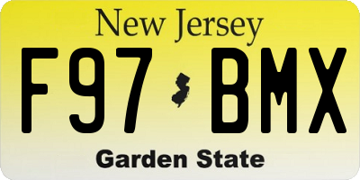 NJ license plate F97BMX
