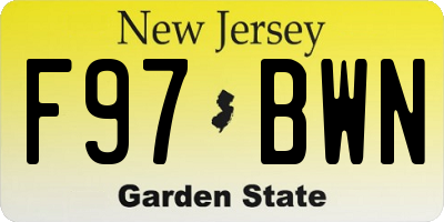 NJ license plate F97BWN