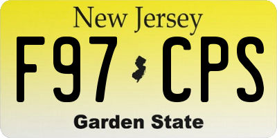 NJ license plate F97CPS