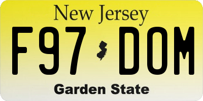 NJ license plate F97DOM