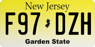 NJ license plate F97DZH
