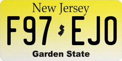 NJ license plate F97EJO