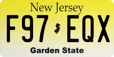 NJ license plate F97EQX