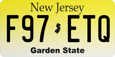 NJ license plate F97ETQ