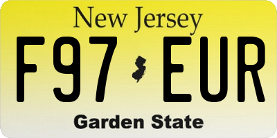 NJ license plate F97EUR