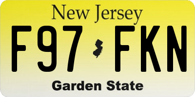 NJ license plate F97FKN