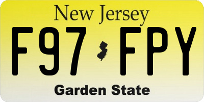 NJ license plate F97FPY