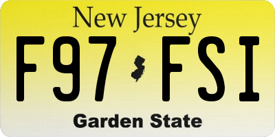 NJ license plate F97FSI