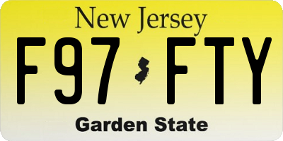 NJ license plate F97FTY