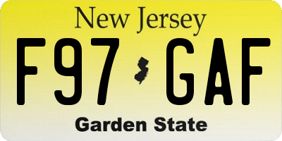 NJ license plate F97GAF