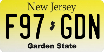 NJ license plate F97GDN