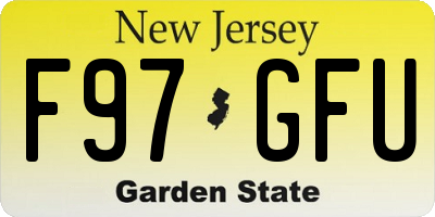 NJ license plate F97GFU