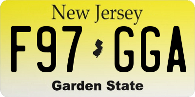 NJ license plate F97GGA