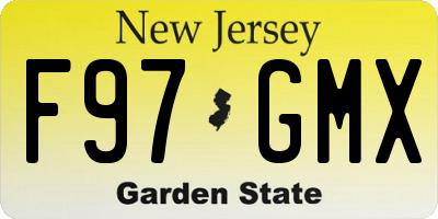 NJ license plate F97GMX
