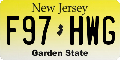 NJ license plate F97HWG