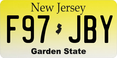 NJ license plate F97JBY