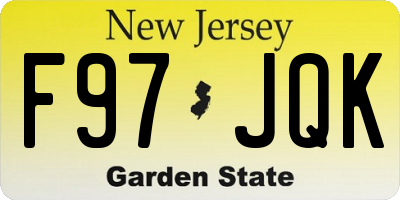 NJ license plate F97JQK