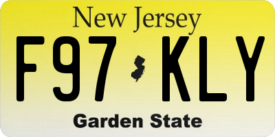 NJ license plate F97KLY