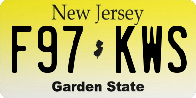 NJ license plate F97KWS