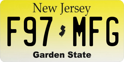NJ license plate F97MFG